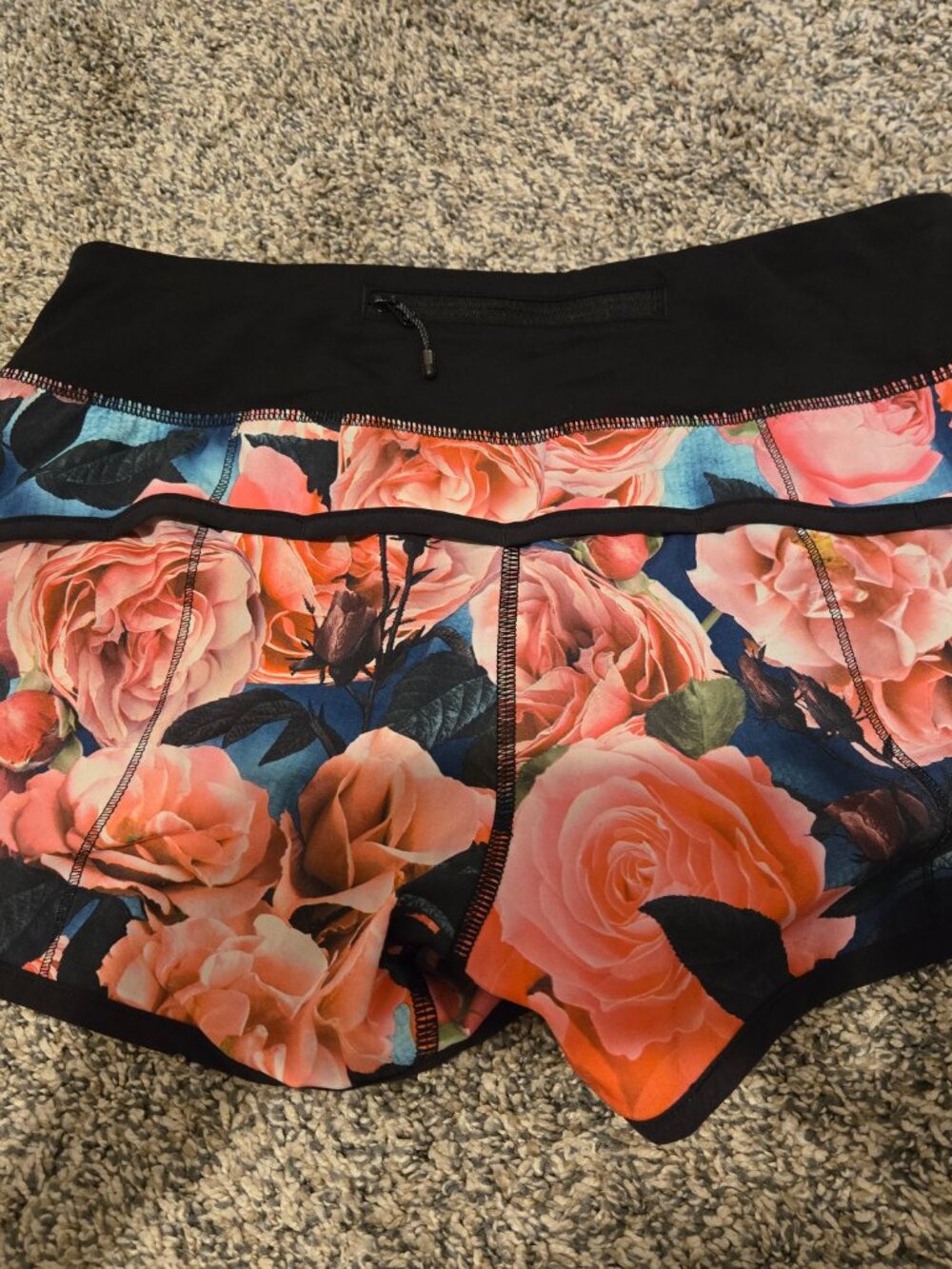 Lululemon Speed Shorts Secret Garden Black 4 - Picture 3 of 5